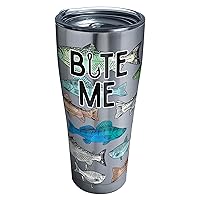 Tervis Bite Me Bait Fishing Triple Walled Insulated Tumbler Travel Cup Keeps Drinks Cold & Hot, 30oz Legacy, Stainless Steel
