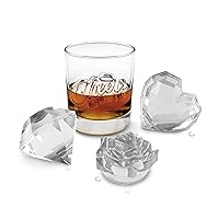 Tovolo Celebration Ice Molds (Set of 4) - Includes Heart, Diamond, Cheers, & Rose Designs/Slow-Melting Ice Molds for Whiskey, Cocktails, Coffee, Soda, Fun Drinks, & Gifts