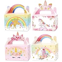 12 Pack Unicorn Party Favor Treat Boxes Unicorn Gift Boxes Party Supplies Rainbow Unicorn Theme Party Candy Goodies Bag Valentine's Day Gift for Girls Kids Birthday Party Decoration 6 x 3 x 3.5 Inches