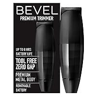 Bevel Beard Trimmer for Men - Black Edition Cordless Trimmer, 8 Hour Rechargeable Battery Life, Tool Free Adjustable Zero Gapped Blade, Barber Supplies, Mustache Trimmer