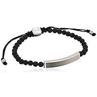 Fossil Men's Plated Stainless Steel Engravable Personalized Gift ID, Chain or Cuff Bracelet for Men