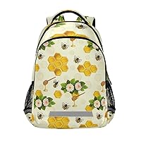 Busy Bee Honeycomb Backpacks Travel Laptop Daypack School Book Bag for Men Women Teens Kids