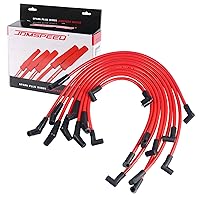 JDMSPEED New Red 10.5mm Racing Spark Plug Wires Set Replacement for Ford 5.0L 5.8L, SB SBF 302