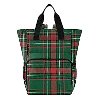 Tartan Scottish Diaper Bag Backpack for Dad Mom Large Capacity Baby Changing Totes with Three Pockets Multifunction Maternity Travel Bag for Shopping Travelling