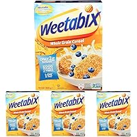 Weetabix Whole Grain Cereal Biscuits, Non-GMO Project Verified, Heart Healthy, Kosher, Vegan, 14 Oz Box (Pack of 4)