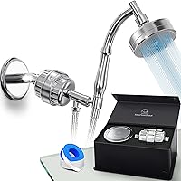 AquaHomeGroup Handheld Shower Head with Filter 20+3 Stage Filtration Shower Filter for Hard Water - Vitamin C,A and E infused Shower Water Filter with SPA Effect - High Pressure Shower Head with Hose