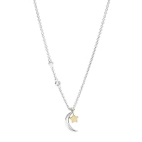 Fossil Women's Sterling Silver or Silver-Tone Stainless Steel Pendant Chain Necklace for Women