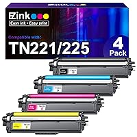 E-Z Ink (TM TN-221 TN-225 Compatible Toner Cartridge Replacement for Brother TN221 TN225 to Use with MFC-9130CW HL-3170CDW HL-3180CDW MFC-9340CDW MFC-9330CDW (1 Black 1 Cyan 1 Magenta 1 Yellow,4 Pack)