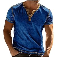 Mens Color Block Shirts Summer Lightweight Fashion T-Shirt Hiking Workout Pullover Short Sleeve Slim Fit Tops 2024
