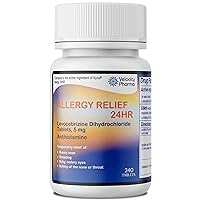 Levocetirizine Dihydrochloride Tablets USP 5mg Antihistamine, 24 Hour Allergy Relief Non-Drowsy, 240 Count
