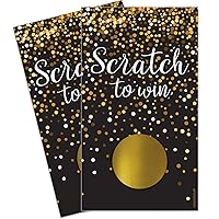 DISTINCTIVS Black and Gold Scratch Off Party Game - Bridal Shower, Wedding, Birthday - 28 Cards