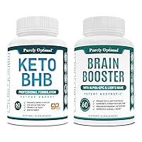 Keto BHB Exogenous Ketones Supplement + Premium Brain Supplement - Nootropic Brain Booster for Focus, Clarity, Improved Memory, Concentration & Better Mood