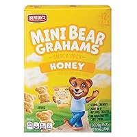Benton's Mini Bear Honey Grahams Snack Packs Mini Animal Cracker Cookies, On the Go, 12 Pouches, 1 oz Each, (1 Pack SimplyComplete Bundle) School Friendly, Nut Free, Backpack Kids Snack, No High-Fructose Corn Syrup