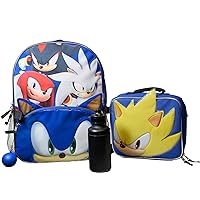 AI ACCESSORY INNOVATIONS Sega Sonic the Hedgehog 4 Piece Backpack Set, Kids 16
