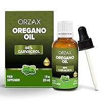 ORZAX Oregano Oil Drops with Olive Oil - 88% Carvacrol and 0.3% Thymol - Herbal Supplement for Immune Support and Intestinal Health (1fl oz - 30 ml)