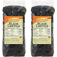 Roland Foods Dried Black Lentils, Specialty Imported Food, 35.2-Ounce Bag (Pack of 2)