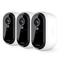 Essential 2K Outdoor Security Camera (2nd Generation) – 3 Pack – Outdoor & Indoor Wireless Camera, Integrated Spotlight, Color Night Vision, DIY Setup, White – VMC3350 ​