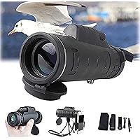 Monocular Telescope, 40×60 Waterproof Fogproof Ultra-Clear High Power Monocular Scope with Smartphone Holder and Adjustable Tripod for Bird Watching Camping