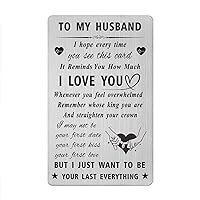 Husband Card from Wife- Happy Birthday Husband Gifts Ideas- Romantic Just Because I Love You Husband Metal Card- to My Husband Christmas Wedding Valentines Father's Day Xmas Presents