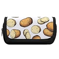 Potato Hand Drawn Food Pencil Case Double Layer Pencil Bag Large Capacity Storage Pen Pouch