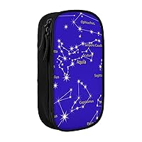 sky star Printed Cosmetic Bag Portable Makeup Bag Travel Jewelry Case Handbag Purse Pouch Black
