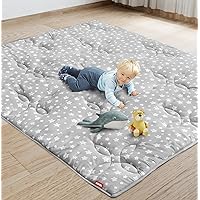 Baby Play Mat Thick Baby Crawling Mat 72x59 Inches, Large, Non Slip Cushioned Baby Playpen Mat for Playing, One-Piece Baby Floor Play Mat for Babies, Toddlers