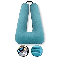 Travel Pillow Car Pillow Kid Car Sleeping The Sleeping Aid for Adults and Kids on Road Trips Kids Travel Pillow Emerald Green