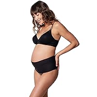 Ingrid & Isabel Pregnancy Support Belt, No-Show Maternity Belly & Back Support Band, Black, M/L