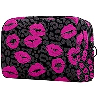Lips Kiss Cosmetic Travel Bag Large Capacity Reusable Makeup Pouch Toiletry Bag For Teen Girls Women 18.5x7.5x13cm/7.3x3x5.1in