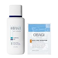 Obagi Nu-Derm Foaming Gel + Dark Spot Disruptor Trial Size – Cleanser Designed to Cleanse Pores & Remove Makeup, Dirt, & Excess Oil, 6.7 oz & Serum that Brightens, Smooths & Soothes Skin, 2 ml