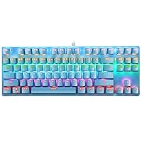 87 Keys Mechanical Keyboard, Colorful Backlit SUB Wired Gaming Keyboard for PC Typing, Typists, Gamers
