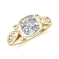 Natural Diamond Cushion Solitaire Ring for Women Girls in Sterling Silver / 14K Solid Gold/Platinum