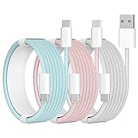 USB C Charger Cable for iPhone 15, 3 Pack/6FT MFi Certified 60W USB C to USB C Cable + USB A to USB C Cable Nylon Braid Cord for iPhone 15 15 Pro 15 Pro Max,iPad Pro Air,MacBook Air Pro,Galaxy,Pixel