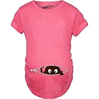 Maternity African American Baby Peeking Funny T Shirts Pregnancy Annoucement T Shirt