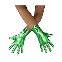 Men's and Women's Shiny Metallic Gloves 1980s Costume Party Cosplay Gloves & Opera Wet Look Gloves