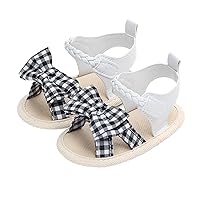 Infant Girls Open Toe Plaid Bowknot Shoes First Walkers Shoes Summer Toddler Flat Sandals Toddler Boys Natives