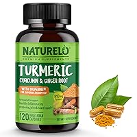 Turmeric Curcumin - BioPerine for Better Absorption - Curcuminoids, Black Pepper, Ginger Powder - Plant-Based Joint Support - 120 Vegan Capsules