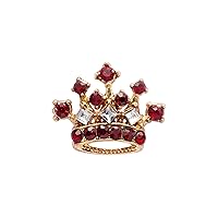 Knighthood Gold Crown With Maroon Stone Detailing Lapel Pin Brooch for Men