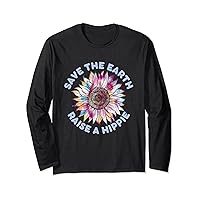 Save The Earth Raise A Hippie Love Peace Tie Dye Hippie Long Sleeve T-Shirt