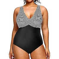 Yonique Plus Size Swimsuit One Piece Bathing Suits for Women Tummy Control Slimming Swimwear