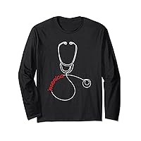 Stethoscope 4th Of July Merica Patriotic Doctor Nurse Long Sleeve T-Shirt
