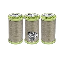 Coats & Clark Hand Quilting Thread - Cotton Covered Polyester -325 Yards - S960-3 Pack Bundle with 3 Bella's Crafts Needle Threaders (Green Linen)