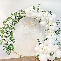 Gold Round Balloon Arch Stand 6.5ft Metal Backdrop Frame Circle Party Backdrop Stand for Parties Wedding Arch Flower Ring Stand Baby Shower Birthday Backdrop Decor