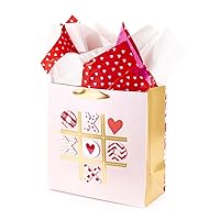 Hallmark Signature Large Gift Bag with Tissue Paper for Valentine's Day or Anniversary (Tic Tac XOXO)