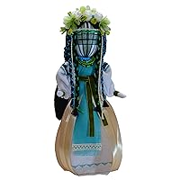 12'' Exclusive Collectible Ukrainian Motanka Doll on Wooden Base || Mother Nature Doll || Slavic Design Handmade Made in Ukraine (Green)