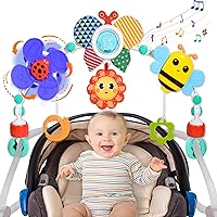 Hibility Baby Stroller Arch Toy Car Seat Toys Activity Mobile Musical Toys Ideal for Infant Boys Girls Sleep Baby Travel Toy Arch for Baby 0-24 Months-Butterfly