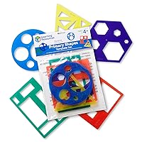 Learning Resources Primary Shapes Template Set - 5 Pieces, Ages 4+ Homeschool and Classroom Supplies, Geometric Shapes, Tracing Helper for Kids