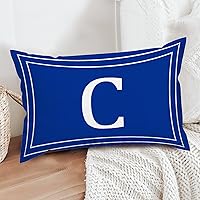 Chic Letter C Black Pillow Covers 24 White Initials Letter Lumbar Pillow Covers with Invisible Zipper Two Sided for Living Room Bedroom Couch Sofa Chair Bed Pillow Covers Home Outdoor