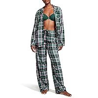 Victoria's Secret Flannel Long Pajama Set, Women's Sleepwear (XS-XXL)