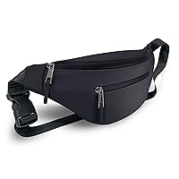3KIND - Premium Bum Bag & Chest Bag for Men and Women (PU Leather) - Waist Bag & Shoulder Bag High Quality Holiday, Sports & Travel - Stylish, Elegant Crossbody & Sling Bag (1.2 L), black, Bum bag,